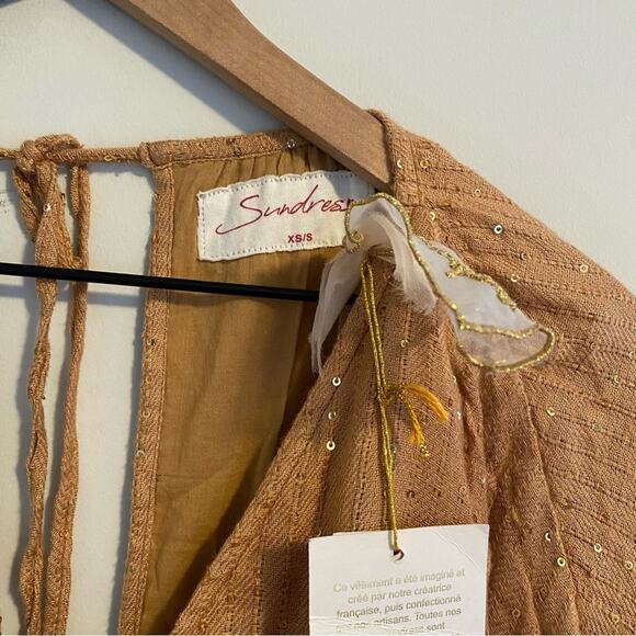 NWT Sundress Bronze Sequin Sexy Maxi Dress XS/S - Picture 13 of 14